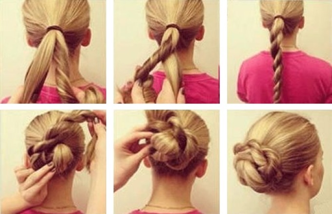 Hairstyle on the head