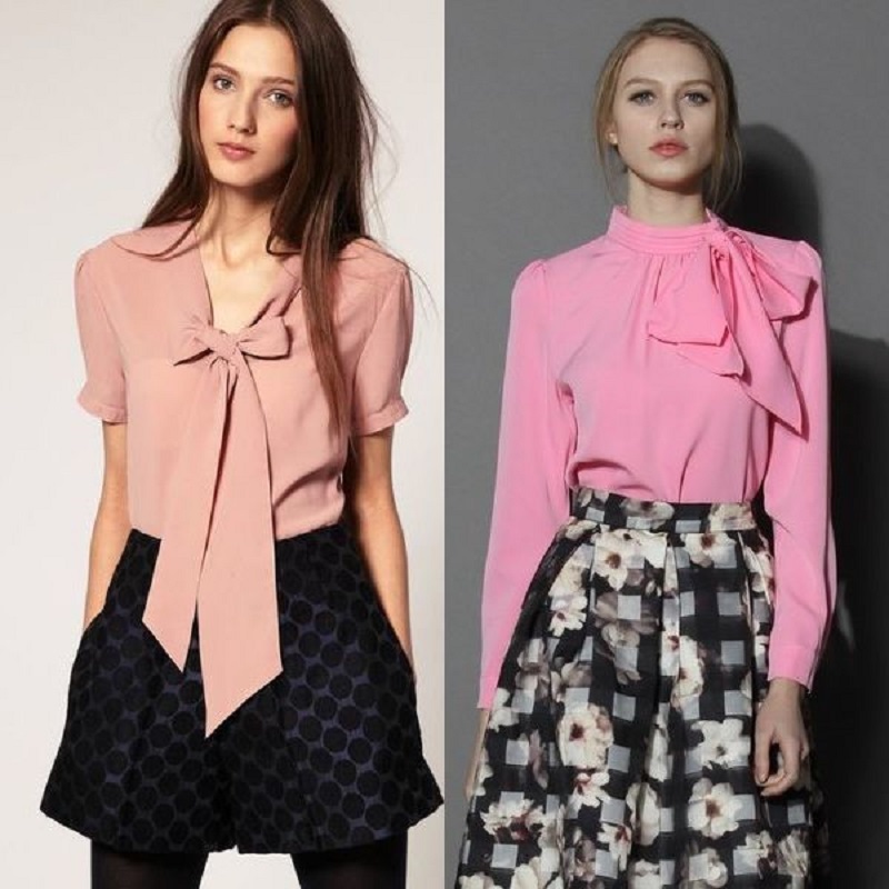 Fashionable blouses with bows