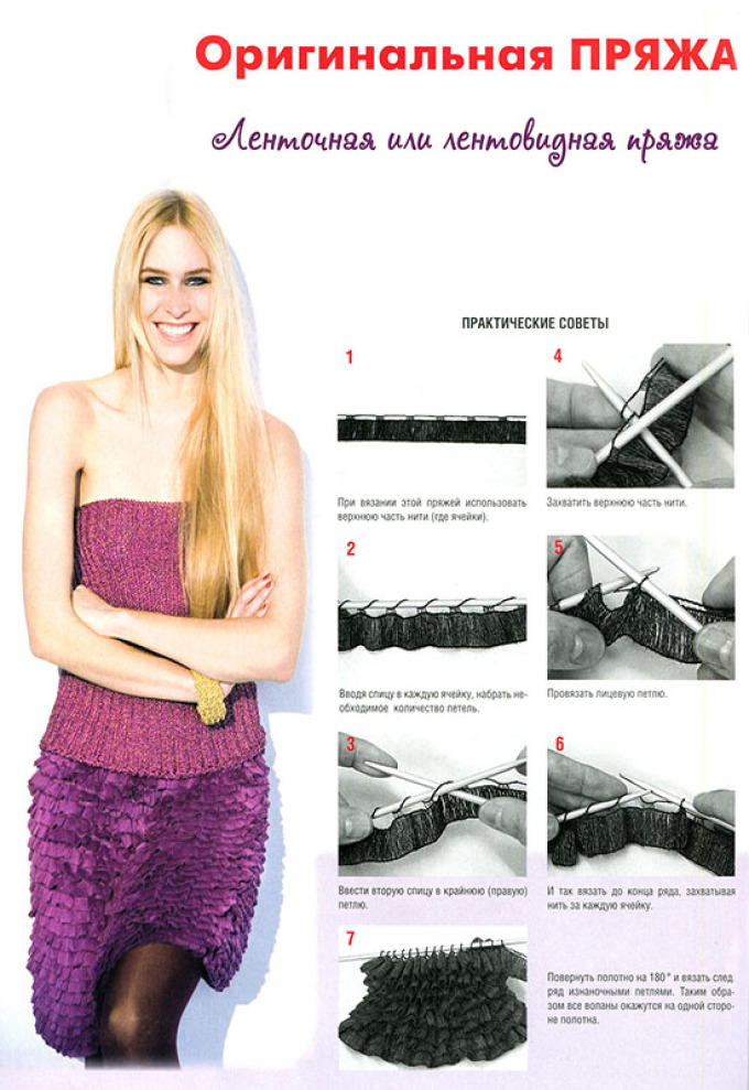 Conseils pratiques pour tricot des jupes à partir du fil du ruban adhésif