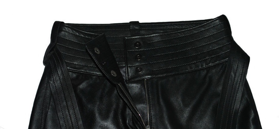 Photos of ready -made belts on stitched female trousers, option 2