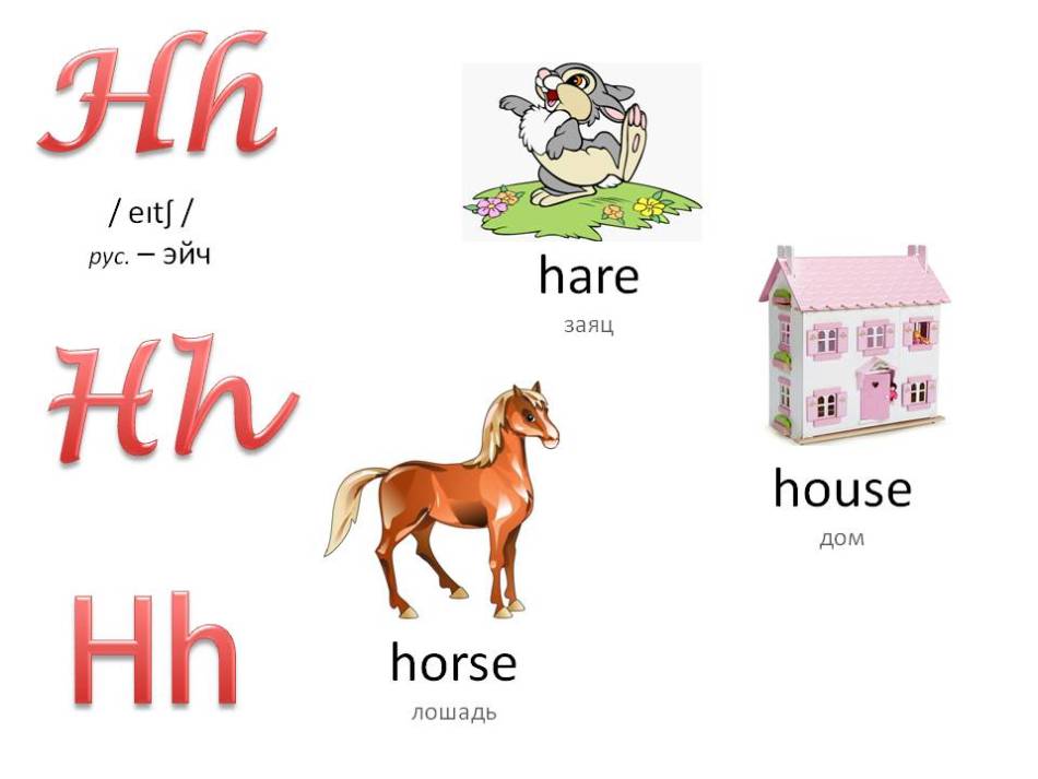 Alfabet englez cu voce care acționează pentru copii: litera HH