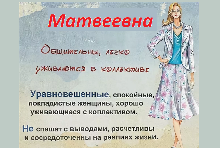 Значение отчества матвеевна для девочки