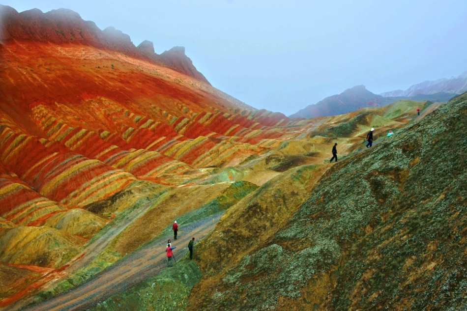 Color mountains of the Zhanye Danksia Geological Park in China