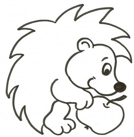 Picture of a hedgehog for crafts and applications: Option 3