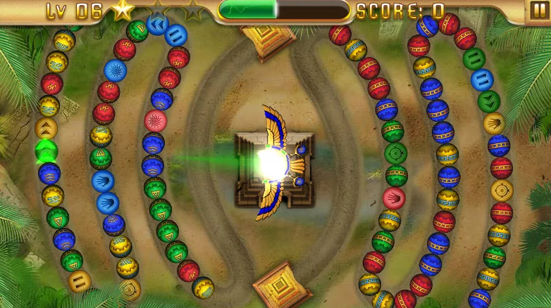 The game of the Egyptian zoom (the temple of Anubis) on the computer