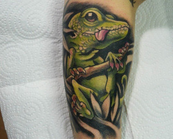 Lizard tattoo - sketches, meaning for girls and men, in the zone, on the arm, wrist, leg, shoulder, lower back, spatula, on the whole back, stomach, ankle, neck, thigh, pubic, lizards crawling down, in colors, with. crown: drawing, photo lizards for tattooing