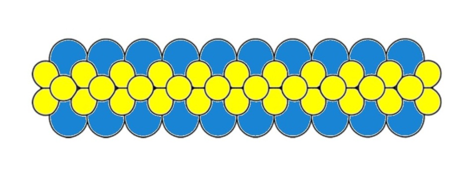 Схема плетения гирлянды триколор