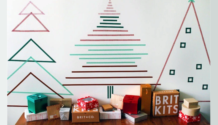 Рождественская наклейка-елка на стену своими руками