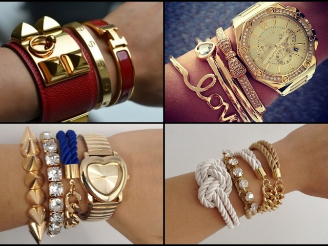 Comment commander des bracelets de marque féminins élégants et à la mode or, argent, corde, cuir de fils rouges et noirs sur lamoda: catalogue, prix, photo