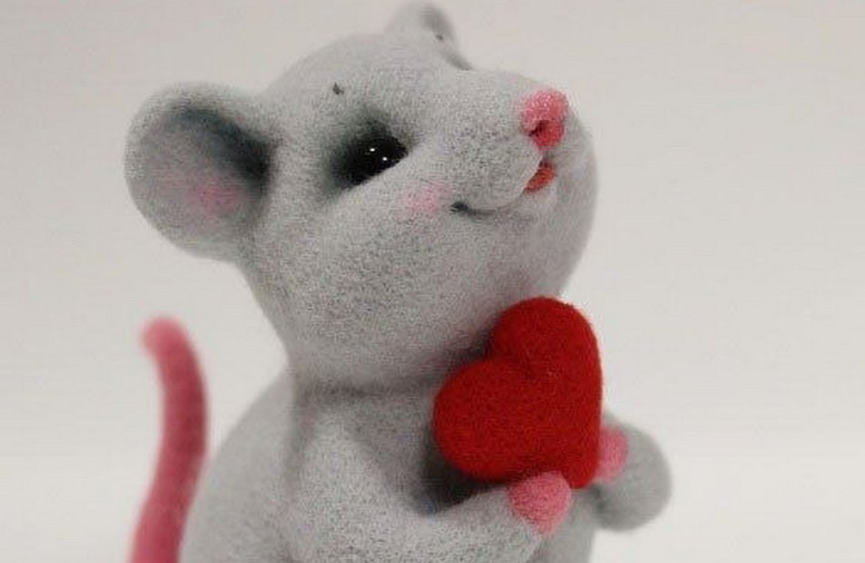 Here is such a charming toy can be created using dry felting
