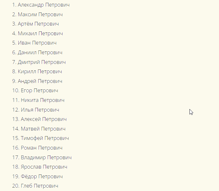 Красивые русские мужские имена, созвучные к отчеству петрович