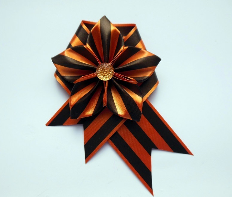 Georgievskaya ribbon tied in the form of a star
