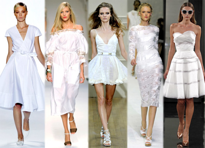 White dresses of skirts