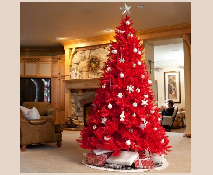 Színes mesterséges karácsonyfa