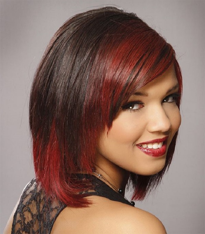 Покраска волос в красный цвет фото