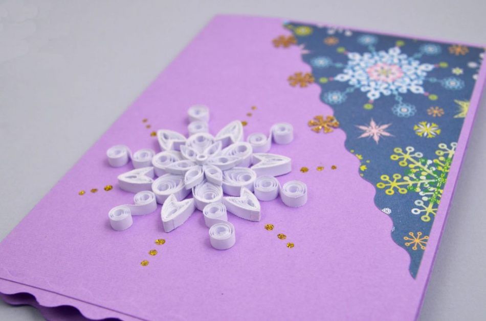 Volumetric New Year card Quilling