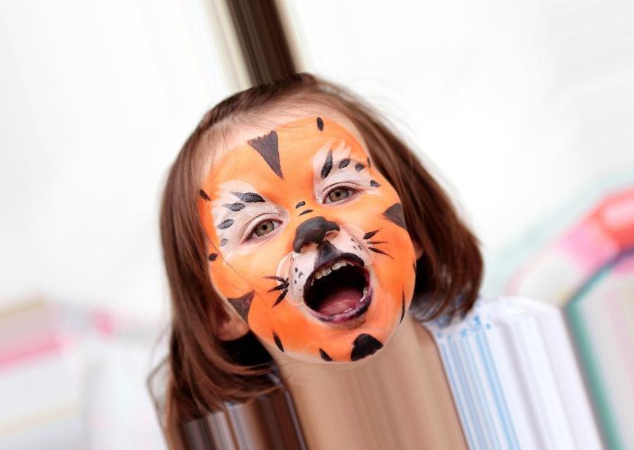 Макияж животных на лице ребенка - аквагрим тигренок: варианты