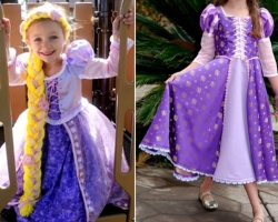 Hogyan készítsünk egy Rapunzel Carnival jelmezt egy lány számára: minták, lépés -lépcső -utasítások, fotó