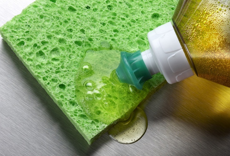 Any detergent or glycerin -based soap will help solve the problem