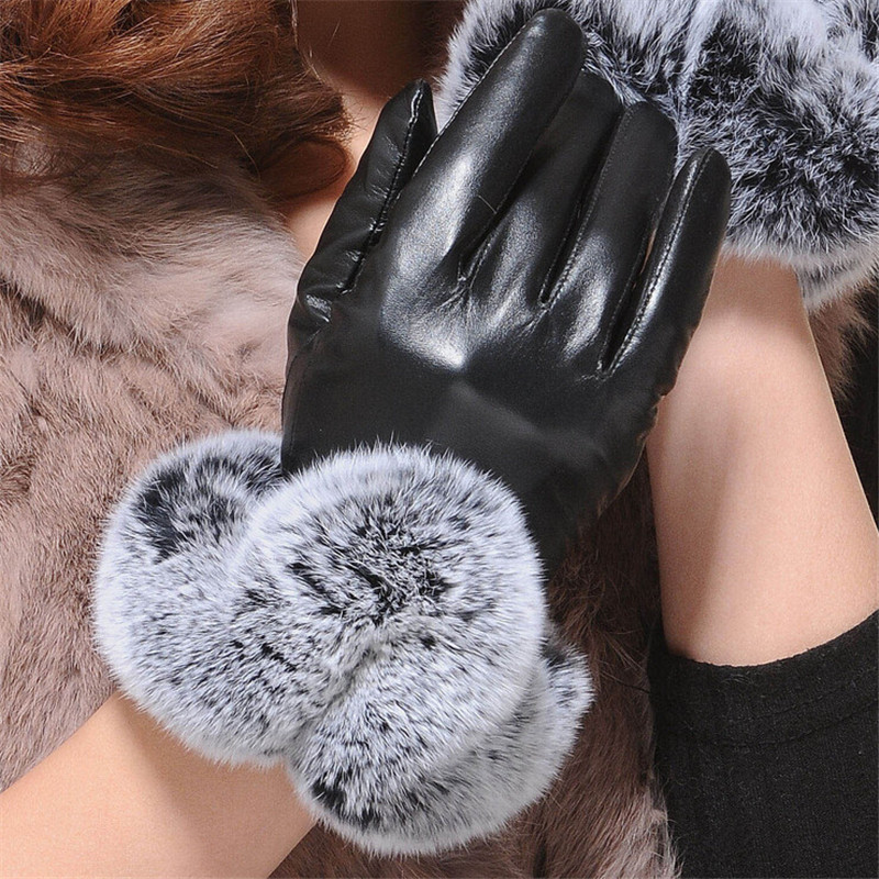 Buy good female leather gloves on fur in the online store Aliexpress