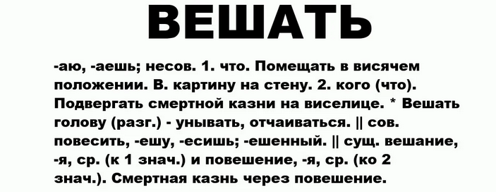 Вешать или весить картину как правильно