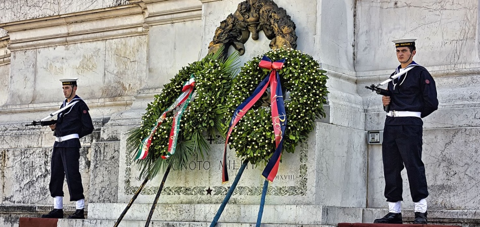 Guard at the grave of an unknown soldier, Rome, Italy