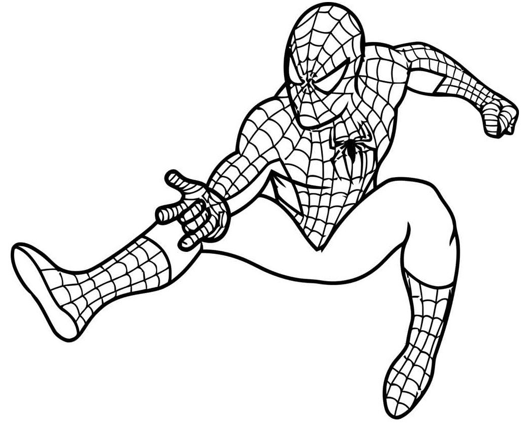 Risbe Spider-Man za skiciranje, možnost 6