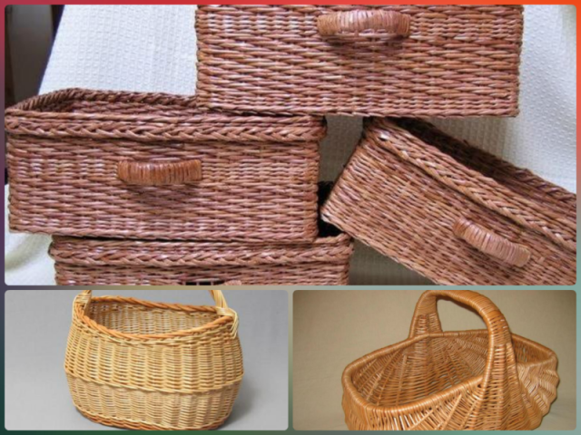 Weaving baskets from newspaper tubes: patterns, diagrams, description, master class, photo