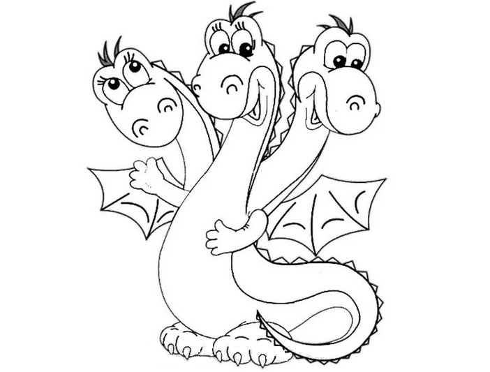 Рисуем дракона с тремя головами