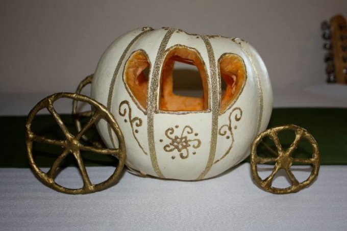 Luxurious carriage from pumpkin