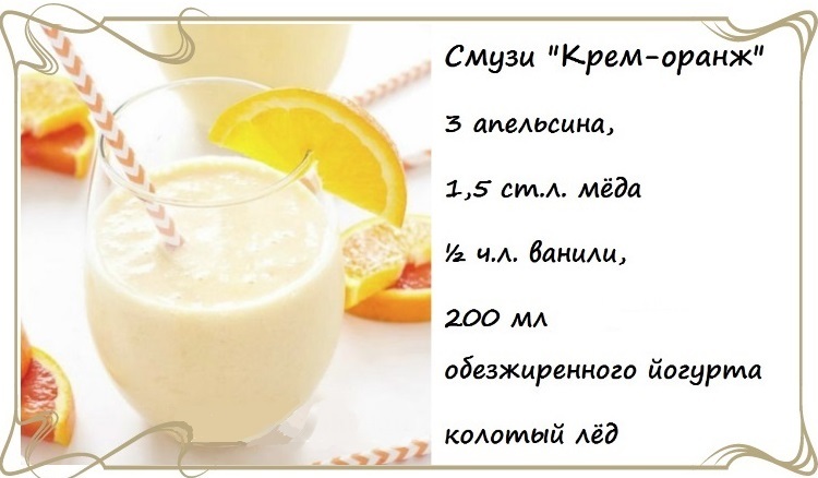 Рецепт смузи с апельсинами