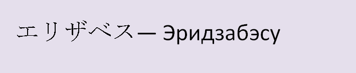 ชื่อเอลิซาเบ ธ เป็นภาษาญี่ปุ่น