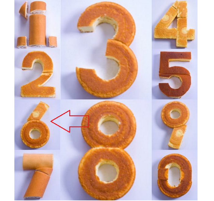 Un exemple de la façon dont vous pouvez faire un numéro 6 à partir d'un biscuit