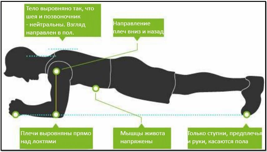 Правильная техника выполнения планки