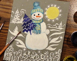 How to draw a snowman with a pencil and paints in stages for beginners and children? How to draw a snowman from a 