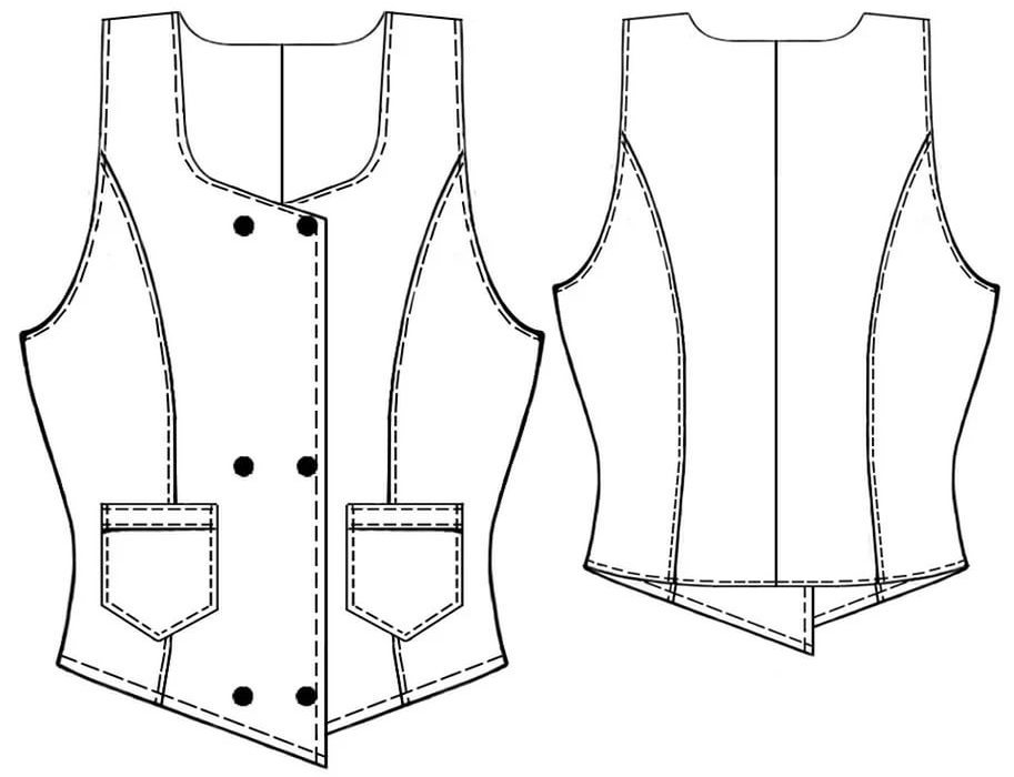 Women's vest short - pattern