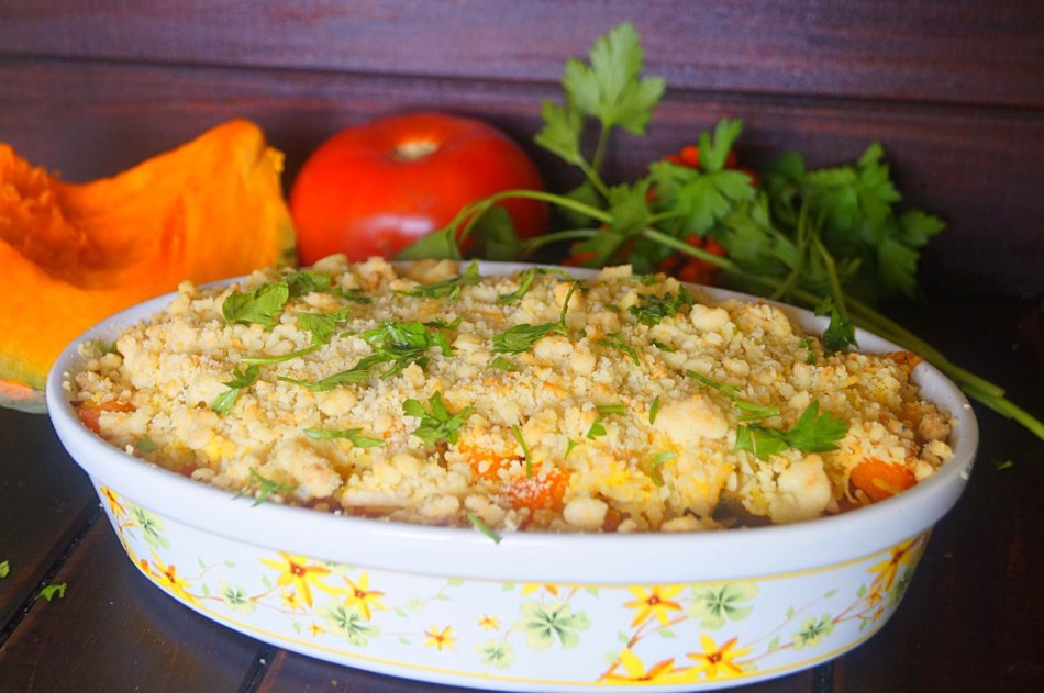 Gachas de maíz con calabaza, de forma horneada