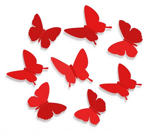 A stencil of butterflies for application - template, photo
