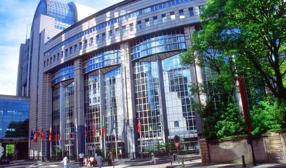 Здание европарламента в брюсселе, бельгия