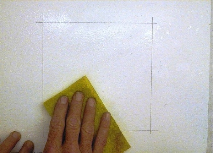 Preparation of a sheet for watercolors: removal of excess moisture