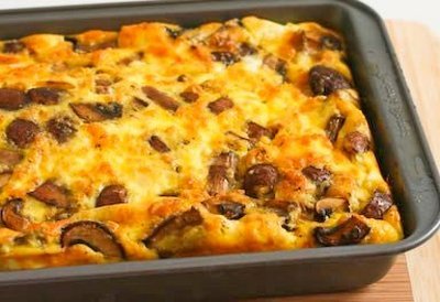 Casserole with mushrooms.