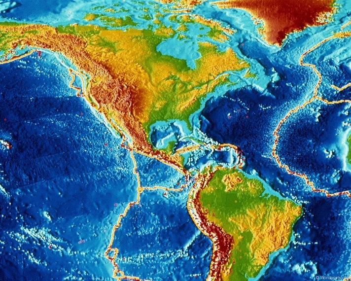 A vékony vonal elválasztja a ként és Dél -Amerikát egymás között