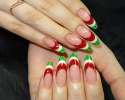 How to draw a watermelon on the nails? Nail design with watermelons