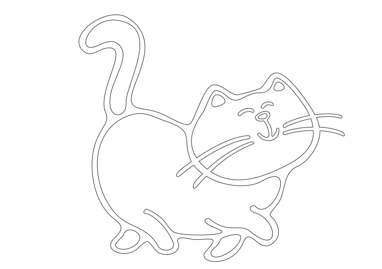Трафарет котика для рисования