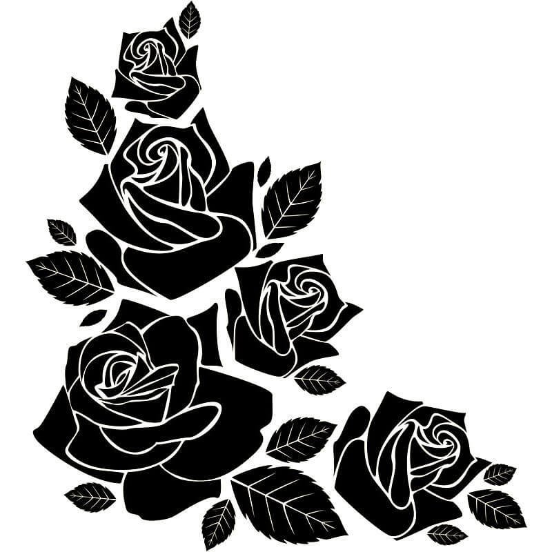 Λουλούδια στένσιλ - τριαντάφυλλο πρότυπο