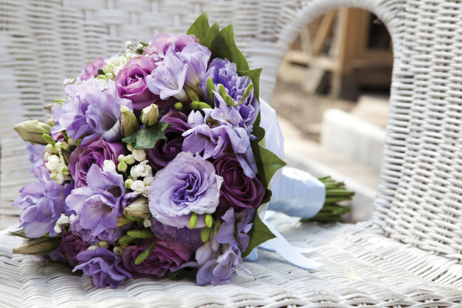 Bouquet de mariage violet