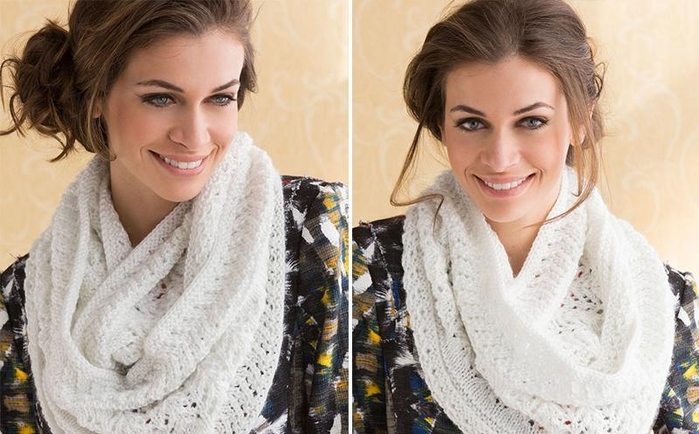 Tricot de snood blanc ouvert