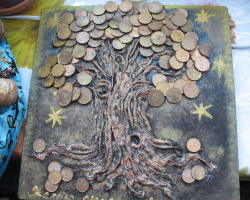 Cara Menghasilkan Pohon Uang Dengan Tangan Anda Sendiri Dari Tagihan dan Koin: Langkah -By -Seltaan STEP. Cash Tree - Topiary, dari manik -manik