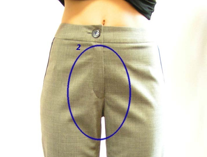 Как правильно должны сидеть брюки на женщине в области паха