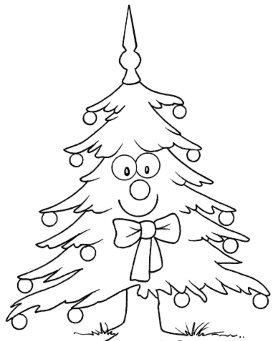 Vorlagen der Weihnachtsbäume des Neujahrs zum Zeichnen an der Wand, Beispiel 1